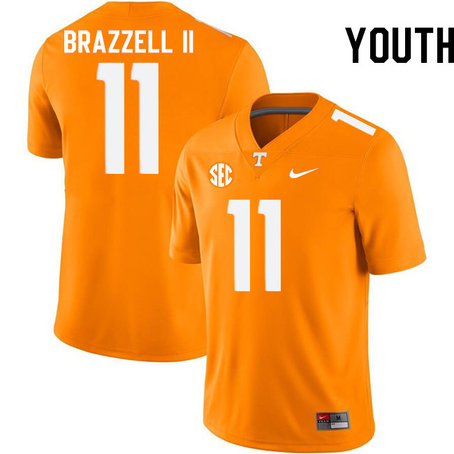 Youth #11 Chris Brazzell II Tennessee Volunteers College Football Jerseys Stitched-Orange